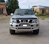 Кенгурятник QT007 (нерж) Nissan Patrol Y61 1997-2011