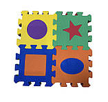 Килимок-пазл EVA , «Весела геометрія» набір 12 шт. 0,22 м2, 13,5х13,5 см, т. 8-10 мм щ. 100 кг/м3, TERMOIZOL®, фото 2