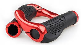 Ергономічні велосипедні грипси з алюмінієвими ріжками "фікс" (4 кольори) Червоний