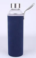 Чехол неопреновый для термоизоляции и транспортировки фляги (с петлёй, 550+ мл) СИНИЙ