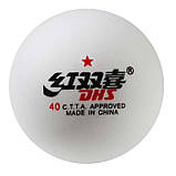 Кулі-м'ячі для настільного тенісу пінг-понгу пластикові Набір 10 шт DHS 40 мм Білий (D-1), фото 2