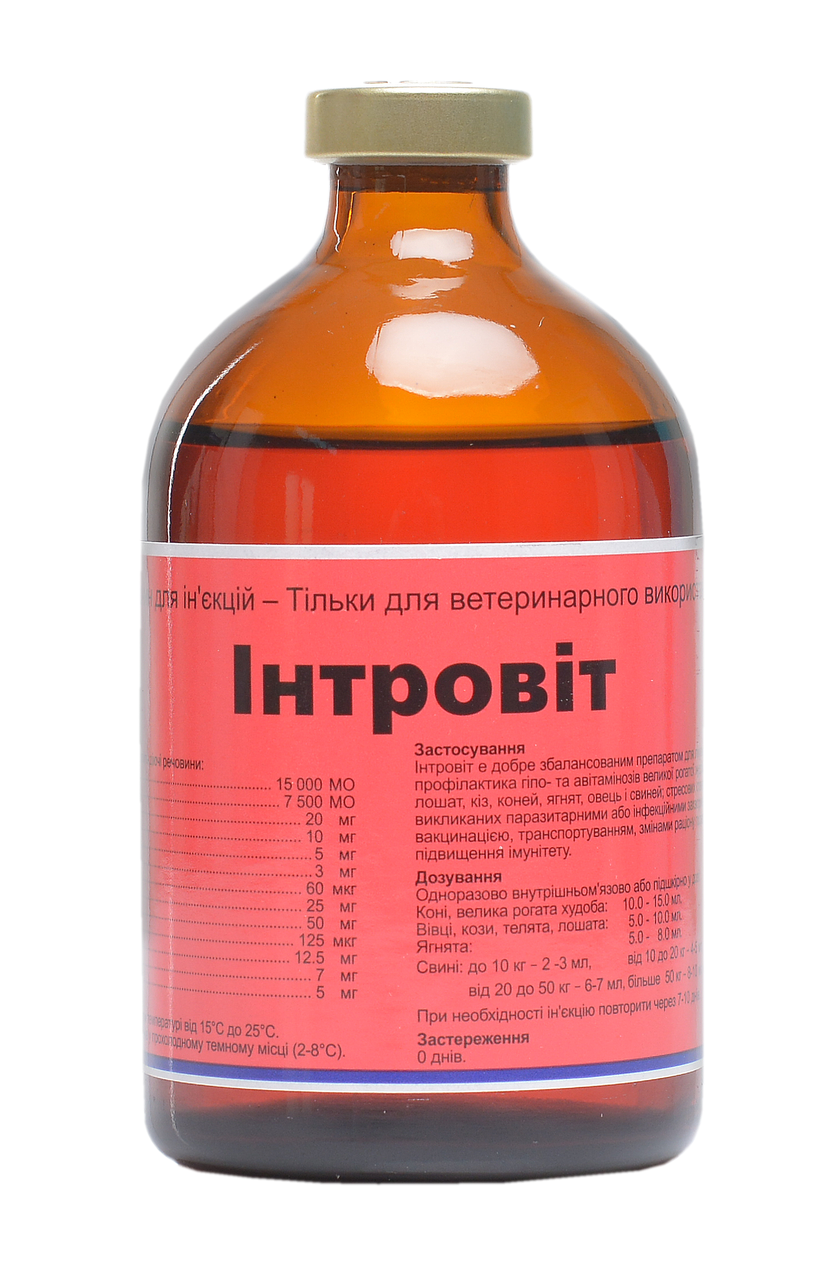 Інтровіт 100 мл комплекс з 12 вітамінів, 2 амінокислот - стерильний ...