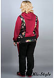 Спортивний жіночій  костюм батал кольору марсала Olis Style, фото 2