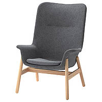 Кресло c высокой спинкой IKEA VEDBO Gunnared темно-серое 104.241.31
