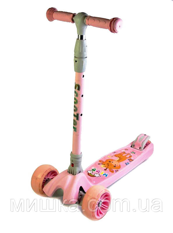 Самокат дитячий складаний SMART ZOO SMALL GIRAFFE, колеса, що світяться