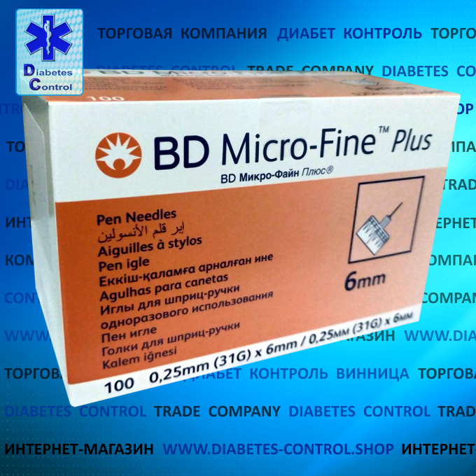 Иглы 6 мм для инсулиновых шприц-ручек Microfine / Микрофайн универсальные 100 шт. - фото 1 - id-p690006943