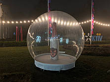 Надувна диво-куля прозора фото-зона 3 м із зимовою декорацією та вбудованим вентилятором, фото 3