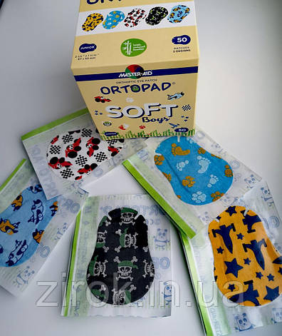 Італійський гіпоалергенний дитячий пластир для очей - оклюдер Ortopad для хлопчиків, фото 1