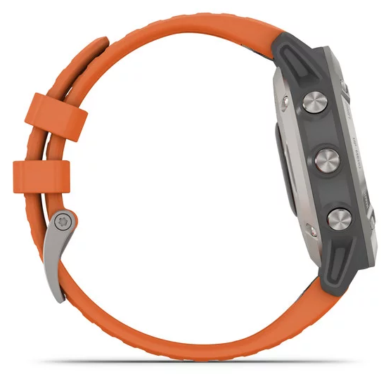 Смарт-часы Garmin fenix 6 Sapphire - Titanium with Ember Orange Band - фото 6 - id-p1103251128