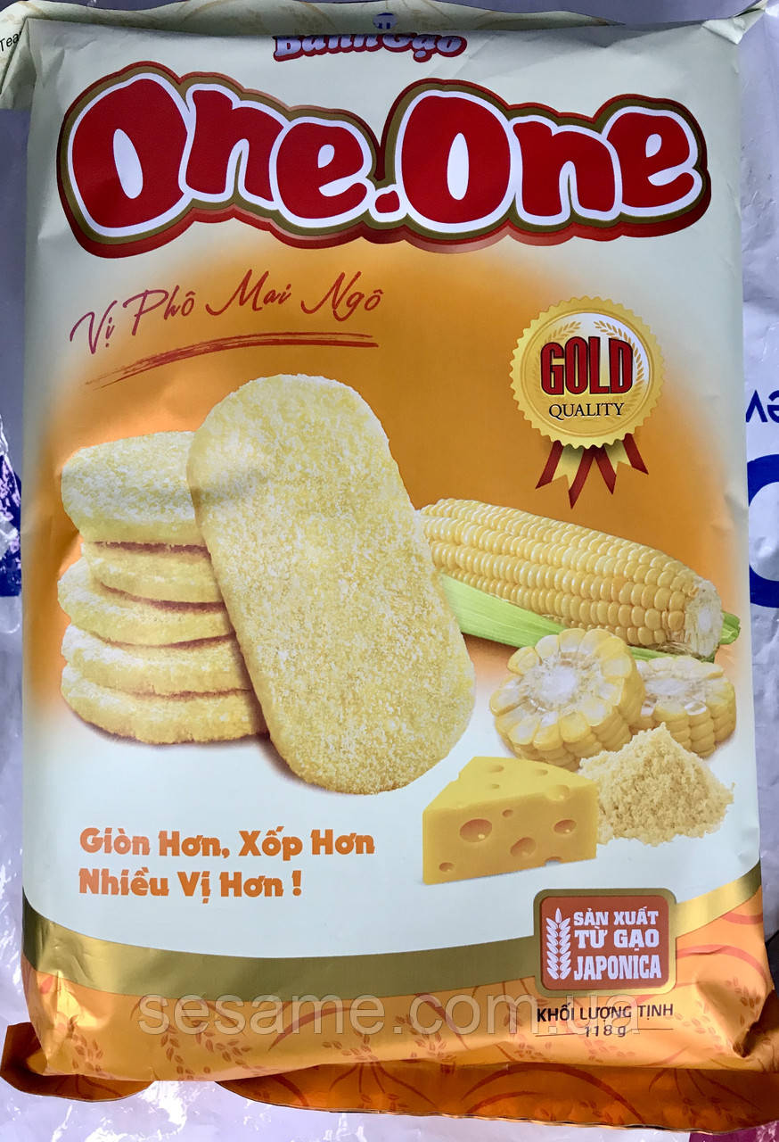 Рисове печиво One-One Gold з кукурудзяною 122г. (В'єтнам)