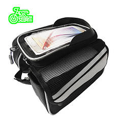 Велосумка нарамна "штани" зі швидкознімним відділенням для телефона (діагональ ≤ 5,5") СІРИЙ