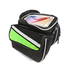 Велосумка нарамна "штани" зі швидкознімним відділенням для телефона (діагональ ≤ 5,5") ЗЕЛЕНИЙ