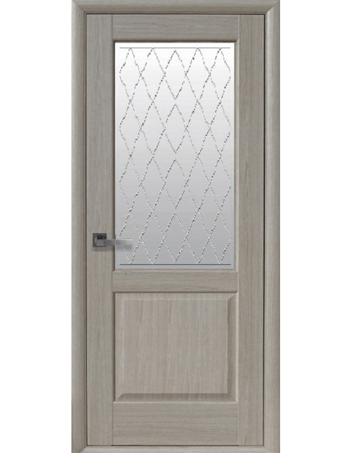 Дверне полотно Епіка Ясен New зі склом сатин з малюнком Р2