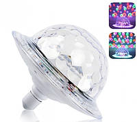 Диско шар в патрон LED UFO Bluetooth Crystal Magic Ball E27 0926, 30 светодиодов