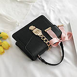 Жіноча стильна сумочка сучасного дизайну, чорна UA-2, фото 3
