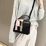 Жіноча стильна сумочка сучасного дизайну, чорна UA-2, фото 2