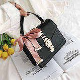 Жіноча стильна сумочка сучасного дизайну, чорна UA-2, фото 4