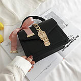 Жіноча стильна сумочка сучасного дизайну, чорна UA-2, фото 5