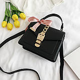 Жіноча стильна сумочка сучасного дизайну, чорна UA-2, фото 7