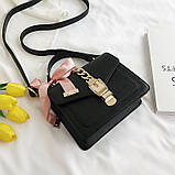 Жіноча стильна сумочка сучасного дизайну, чорна UA-2, фото 10