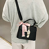 Жіноча стильна сумочка сучасного дизайну, чорна UA-2, фото 9