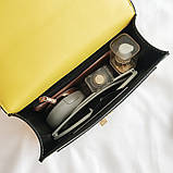 Жіноча стильна сумочка сучасного дизайну, чорна UA-2, фото 8