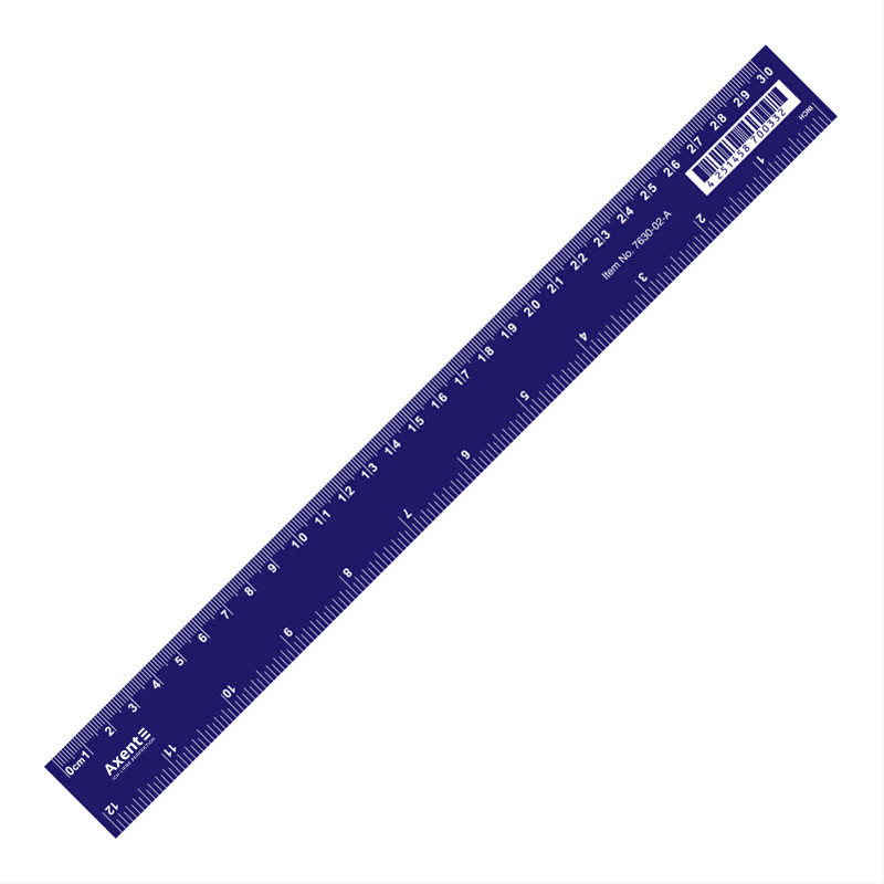 Лінійка пластикова, 30 см, синя, AXENT, 7630-02-A