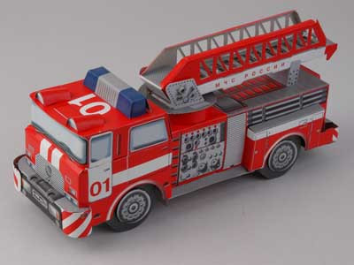 Збірна модель з картону Розумний папір Пожежна машина