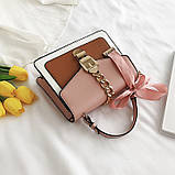 Жіноча стильна сумочка сучасного дизайну, коричнева UA-4, фото 2