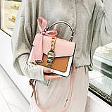 Жіноча стильна сумочка сучасного дизайну, коричнева UA-4, фото 4