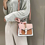 Жіноча стильна сумочка сучасного дизайну, коричнева UA-4, фото 8