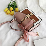 Жіноча стильна сумочка сучасного дизайну, коричнева UA-4, фото 9