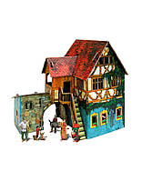 Збірна модель з картону Розумний папір Середньовічний місто: Будинок з кораблем