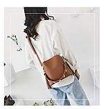 Жіноча зручна сумочка, коричнева PA-1, фото 5