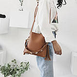 Жіноча зручна сумочка, коричнева PA-1, фото 8