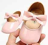Лакові туфельки-пінетки для дівчинки 13см,11см пудрові., фото 3