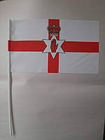 Флажок Северной Ирландии 13.5x23 см на пластиковом флагштоке