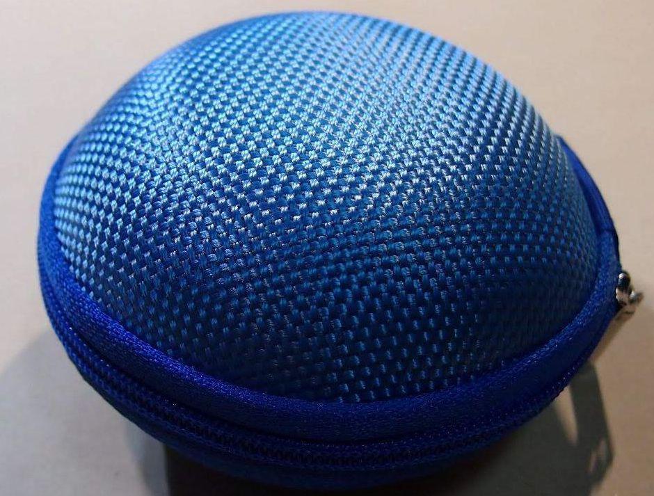 Бокс/ футляр/кейс/кофр/чохол "МАКАРОН" для навушників/дрібний жорсткий (EVA) на блискавці (12 РОЗКВЕТОК) СИНІЙ, фото 1