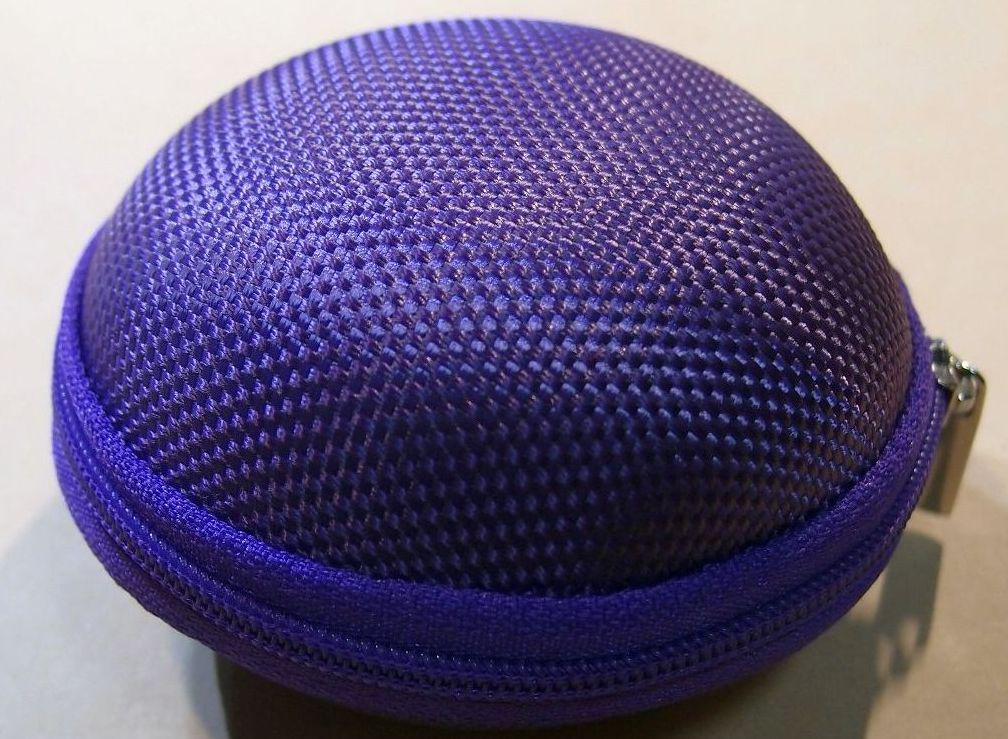 Бокс/ футляр/кейс/кофр/чохол "МАКАРОН" для навушників/дрібний жорсткий (EVA) на блискавці (12 РОЗКВЕТОК) ФІОЛЕТОВИЙ (ТЕМНО), фото 1