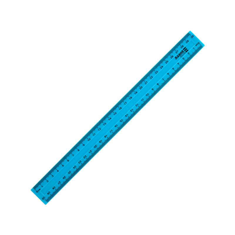 Лінійка пластикова, 30 см, блакитна, AXENT, D9800-03