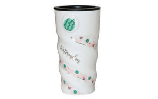 Чашка керамічна висока з пластиковою кришкою