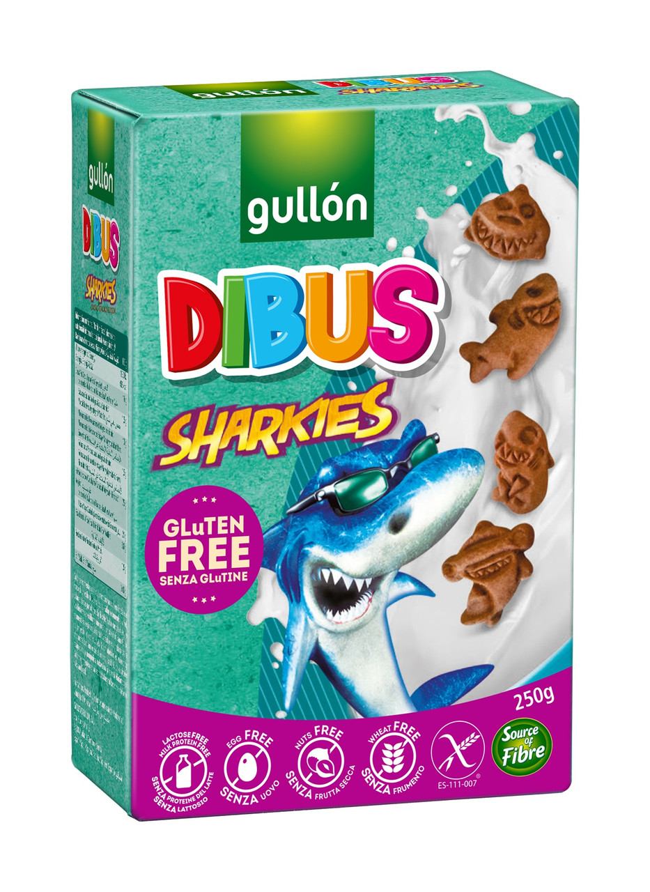 Печиво Gullon Dibus Sharkies без глютену 250 г Іспанія