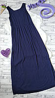 Женский сарафан Slim летнее платье синее длинное Размер 46 М