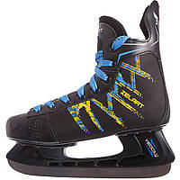Коньки хоккейные Zelart 0886 размер 46 черный-желтый-синий