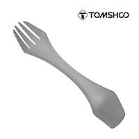 Титановая ложка, вилка. Туристическая ловилка Tomshoo Titanium 3в1 из титана. Титановая посуда.