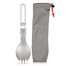 Титанова складна ложка - виделка Tiartisan 150 мм, фото 10