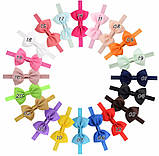 Дитяча пов'язка помаранчевого кольору - окружність голови 40-60см, бант 12см, фото 3