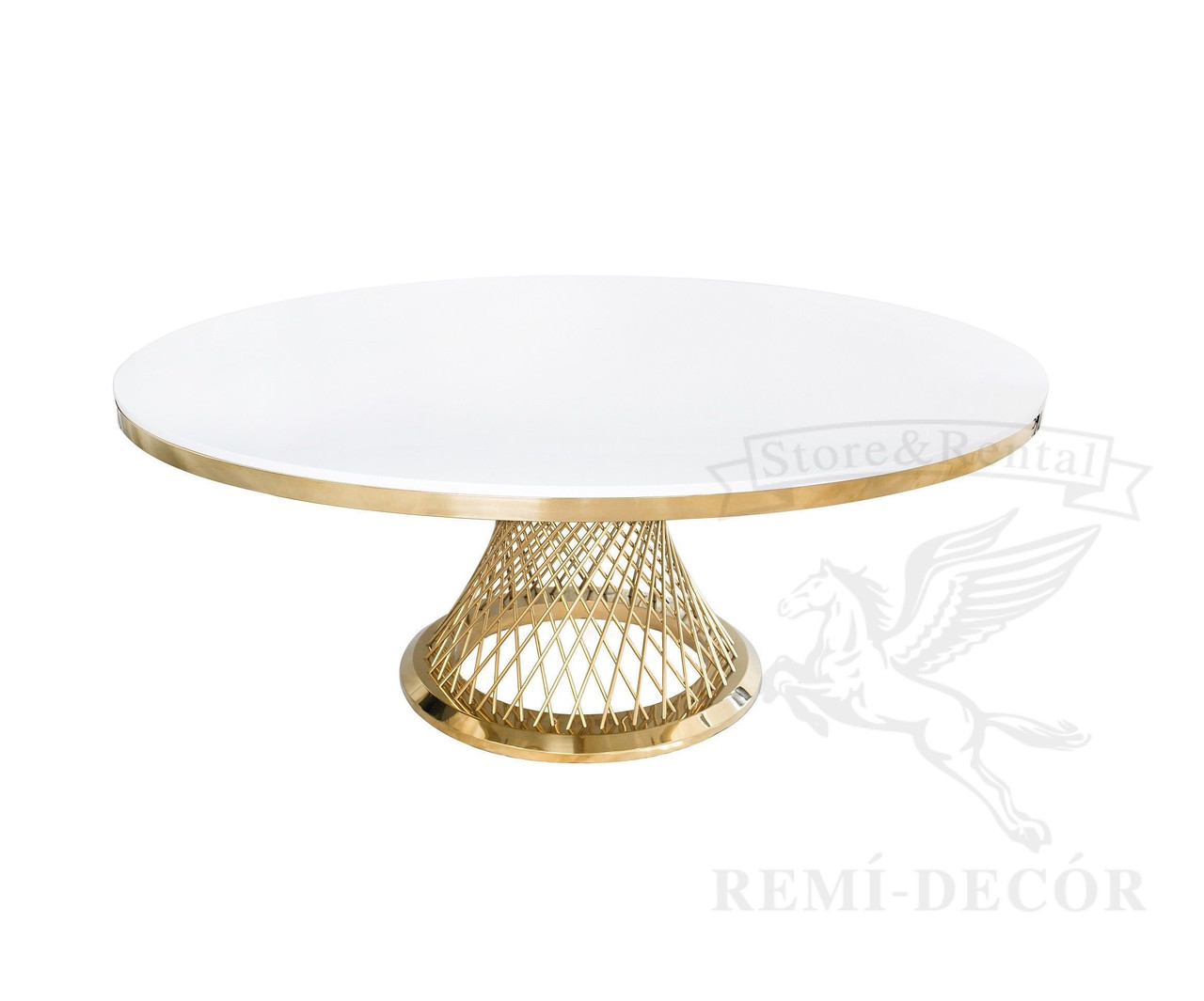 Стіл REMY-DECOR з неіржавкої сталі в золотом і срібному кольорі круглої форми