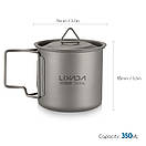 Кружка титанова Lixada 350 мл. з кришкою., фото 3