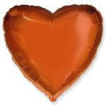 Серце фольговане помаранчеве металік 18 " - 45 см, Flexmetal